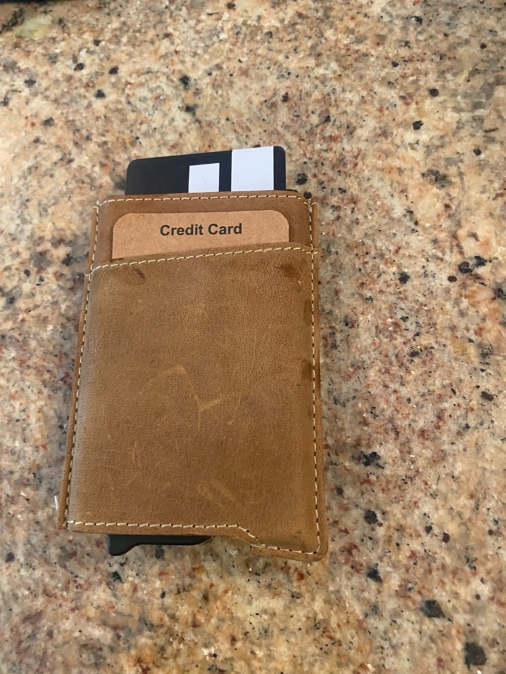 LG Brown Leather Card Sleeve Wallet